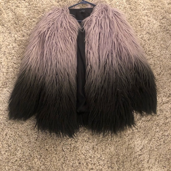 Topshop Shaggy Faux Fur Coat - Picture 2 of 5
